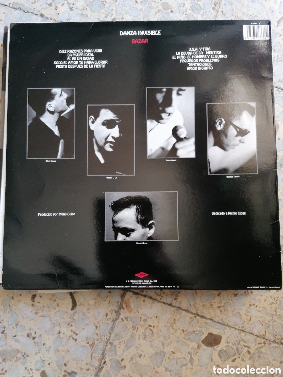 Discos de vinilo: LP DANZA INVISIBLE BAZAR 1991 INSERT EX - Foto 2