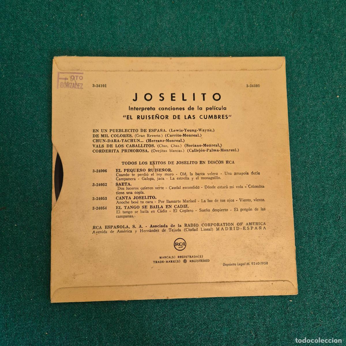 Discos de vinilo: Joselito &ndash; El Ruise&ntilde;or De Las Cumbres - Foto 2