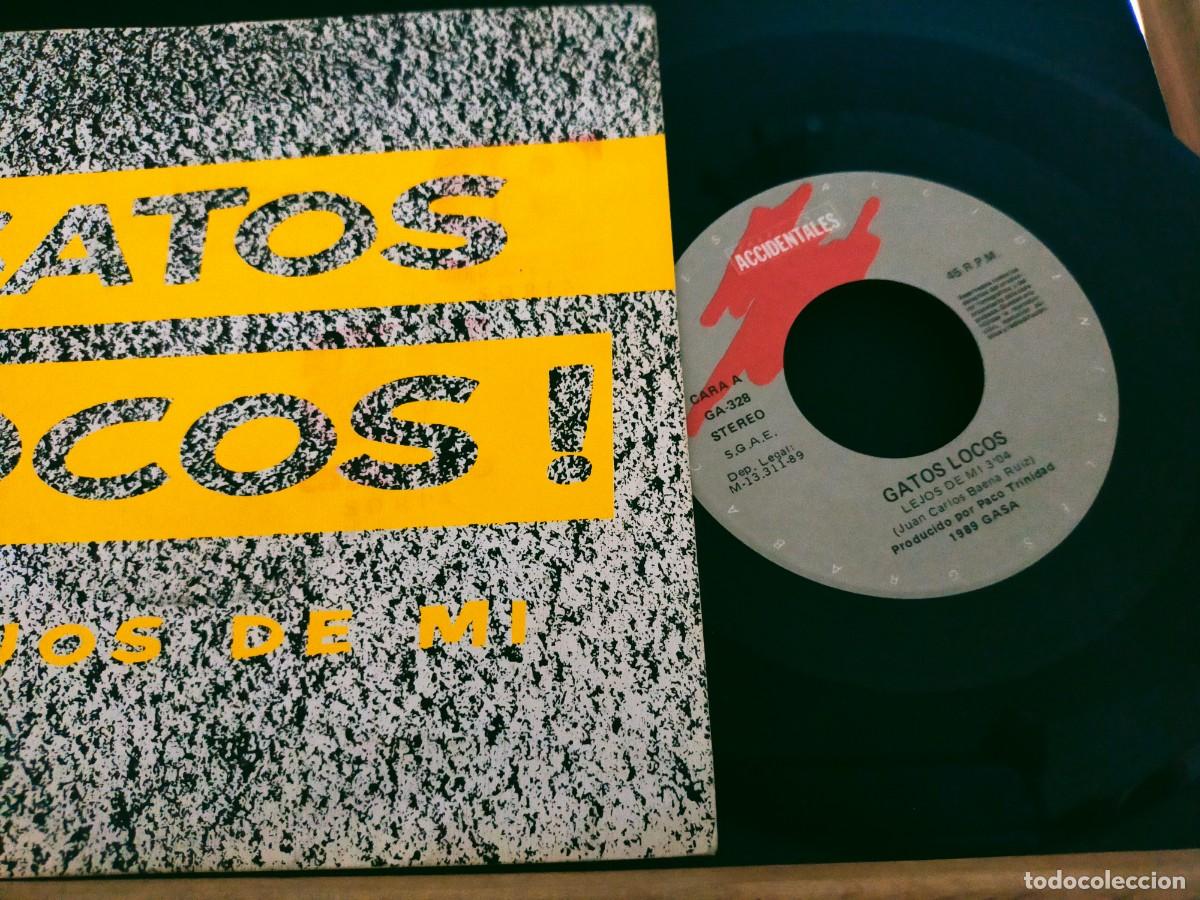 Discos de vinilo: GATOS LOCOS. LEJOS DE M&Iacute;. GASA - LA LEY DEL MAR. 2 TEMAS. 1989