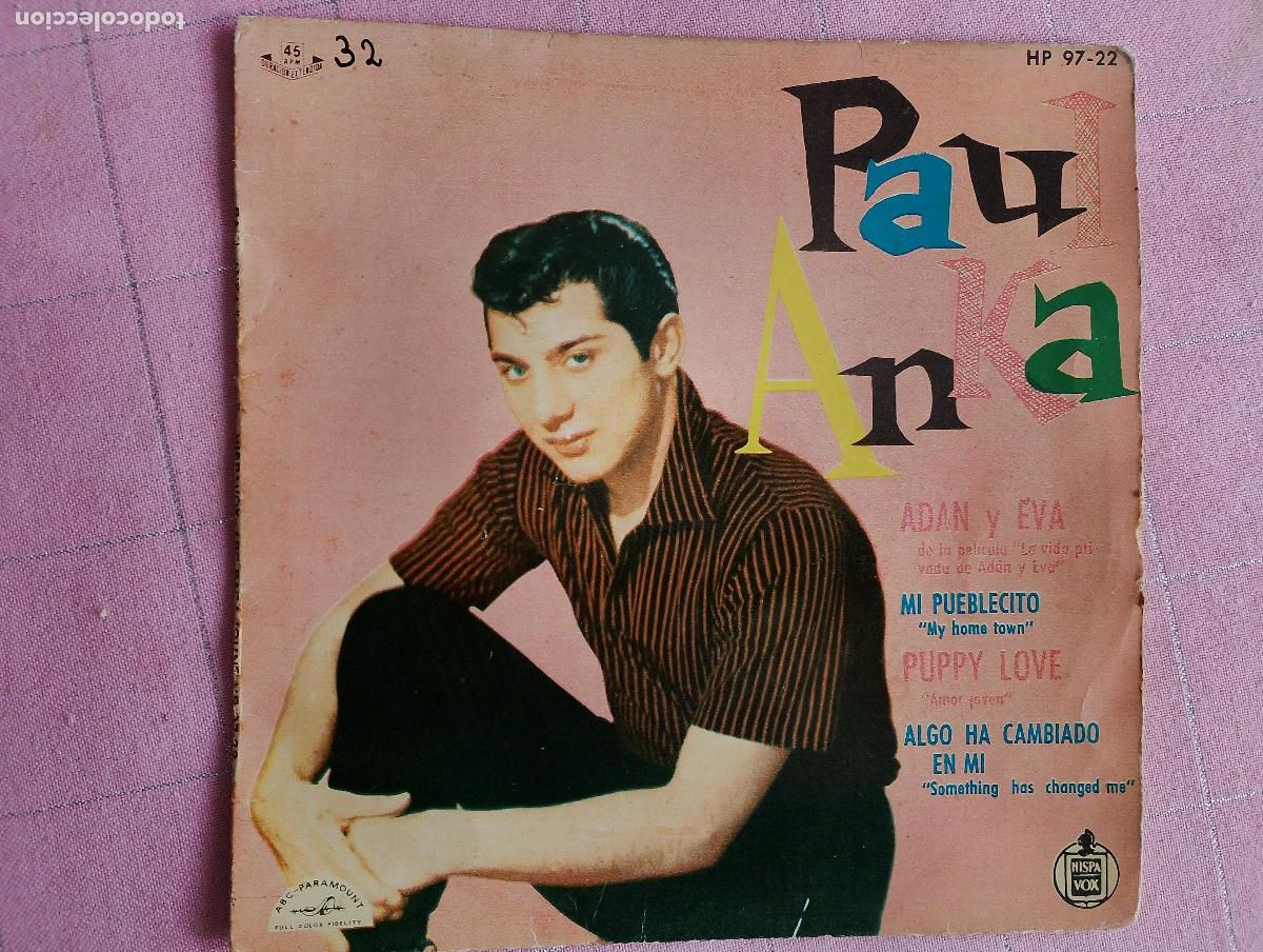 Discos de vinilo: Paul Anka &ndash; Adan Y Eva (De La Pel&iacute;cula &rdquo;La Vida Privada De Ad&aacute;n Y Eva&rdquo;) 1960, ed espa&ntilde;ola