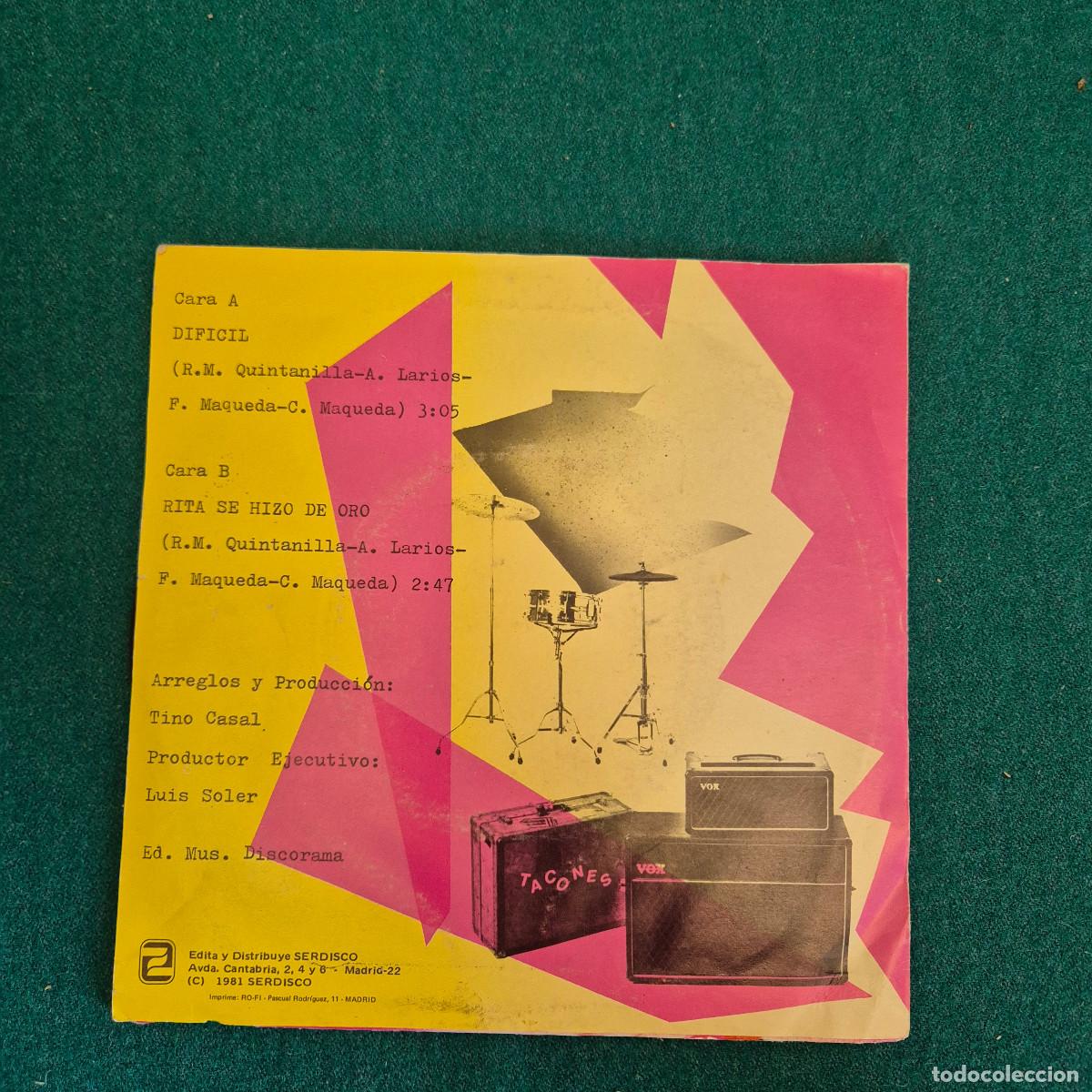 Discos de vinilo: Tacones &ndash; Dif&iacute;cil 1981 - Foto 2