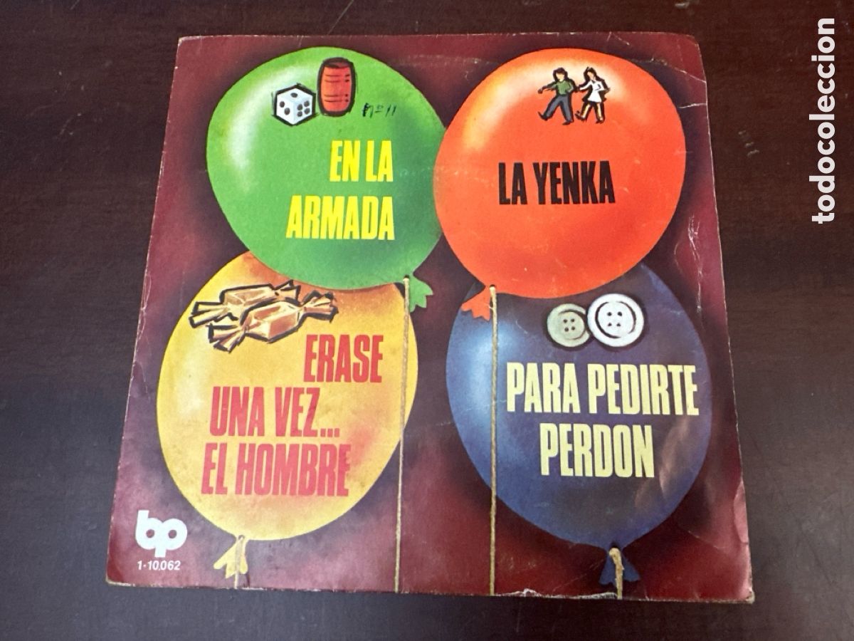 Discos de vinilo: Los Chiquitines - En la armada / La yenka / Erase una vez... el hombre +1 - Single 1979