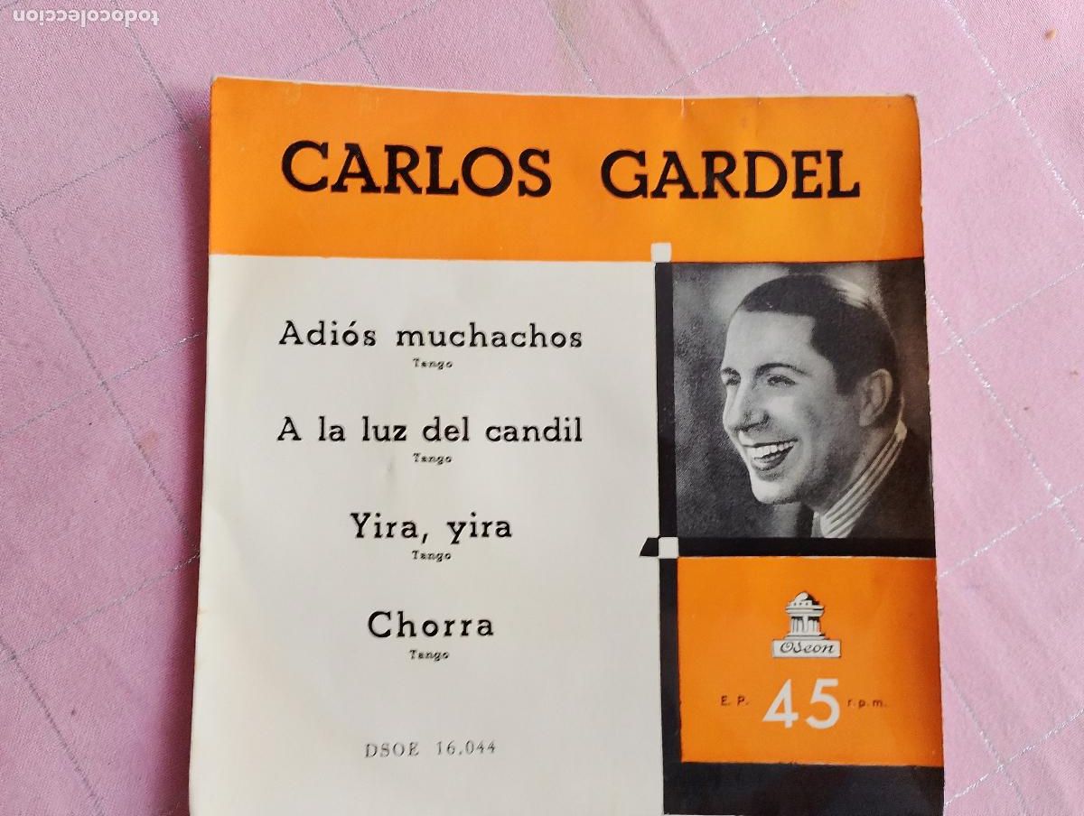Discos de vinilo: Carlos Gardel &ndash; Adi&oacute;s Muchachos, 1955 ed espa&ntilde;ola