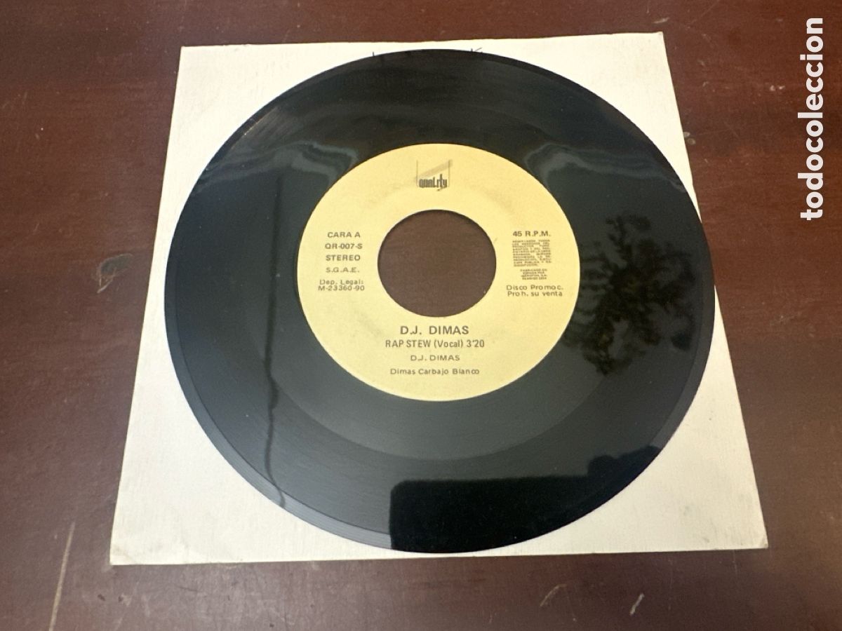 Discos de vinilo: D.J. DIMAS / RAP STEW / SINGLE 7 INCH - Foto 2