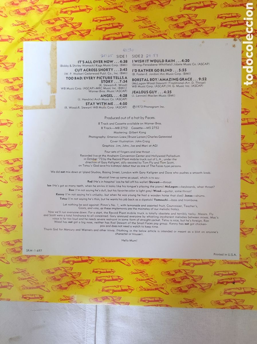 Discos de vinilo: FACES - COAST TO COAST (LIVE) OVERTURE AND BEGINNERS - Foto 5