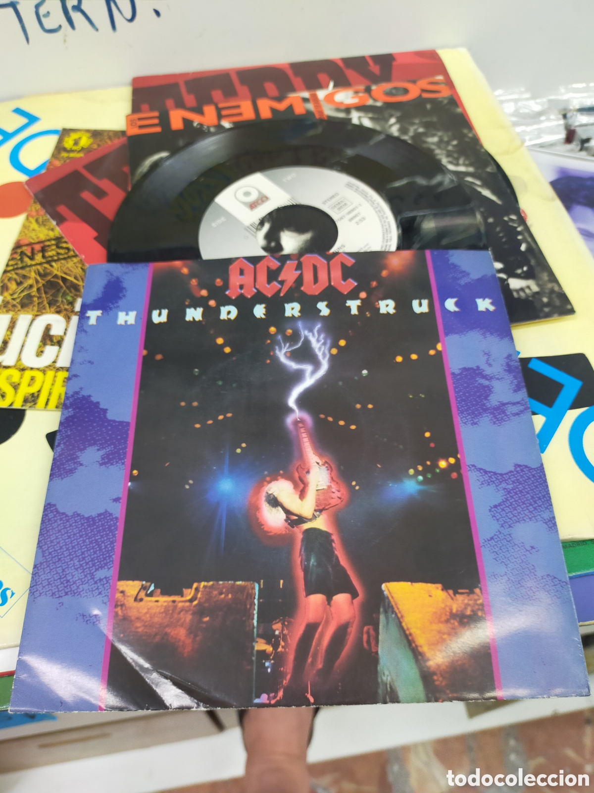 Discos de vinilo: Ac DC single thunderstruck Alemania 1990