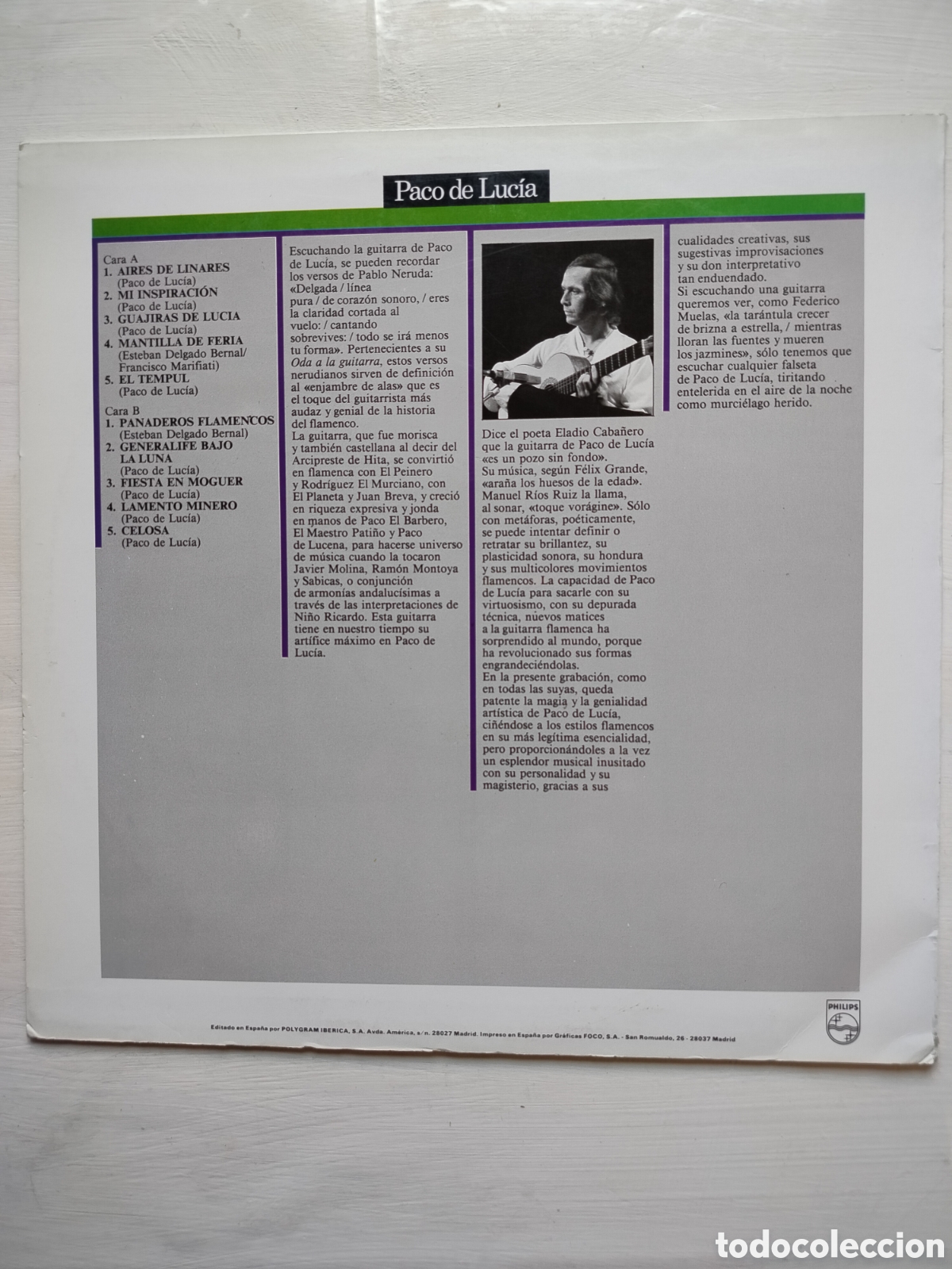 Discos de vinilo: Paco de Luc&iacute;a LP Maestros... - Foto 2
