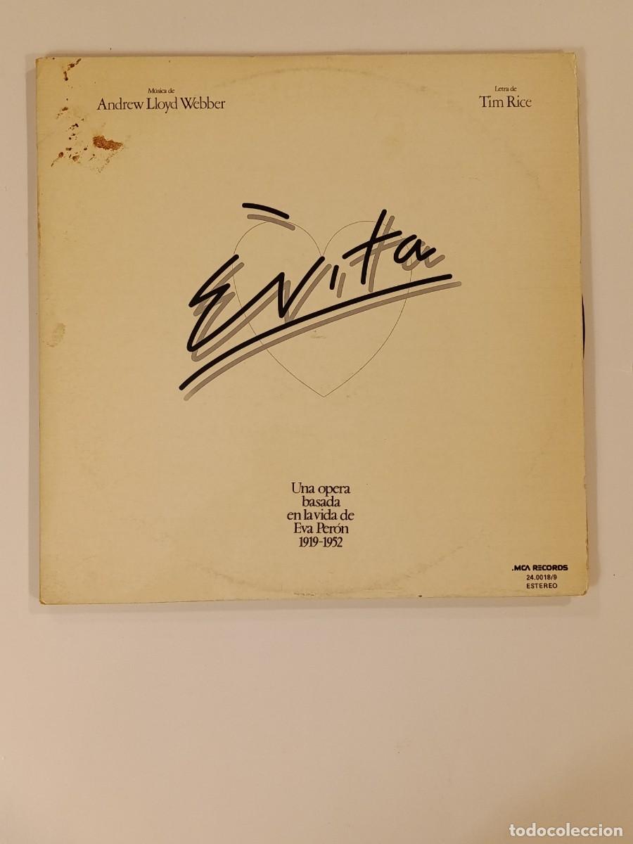 Discos de vinilo: EVITA. UNA &Oacute;PERA BASADA EN LA VIDA DE EVA PER&Oacute;N 1919-1952. ANDREW LLOYD WEBBER TIM RICE. VINILO DOBL