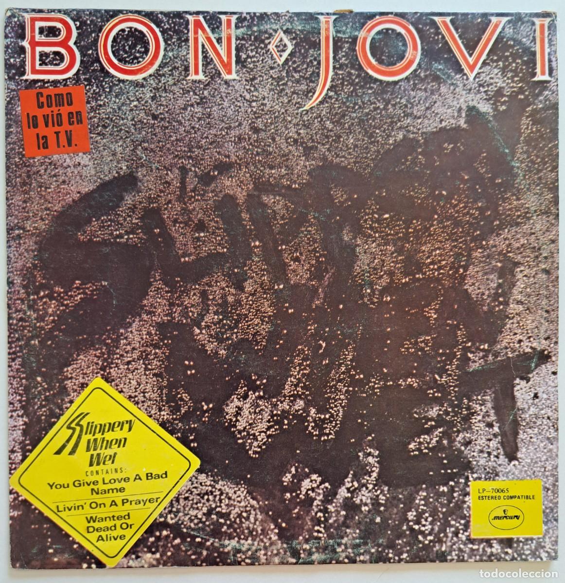 Discos de vinilo: BON JOVI - SLIPPERY WHEN WET - MERCURY LP-70065 - ECUADOR 1986