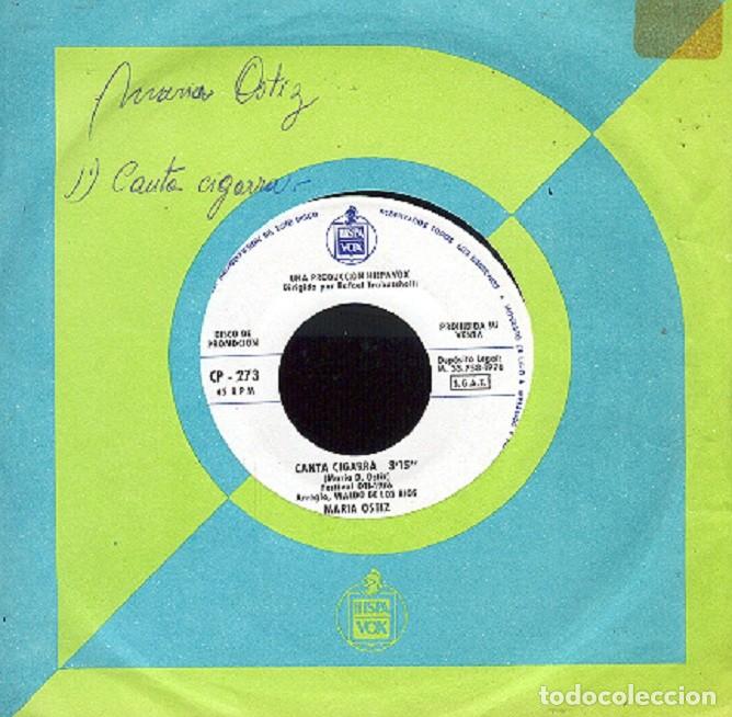 Discos de vinilo: Mar&iacute;a Ostiz &ndash; Canta cigarra (un solo tema) &ndash; HISPAVOX CP-273 (PROMO) &ndash; 1976