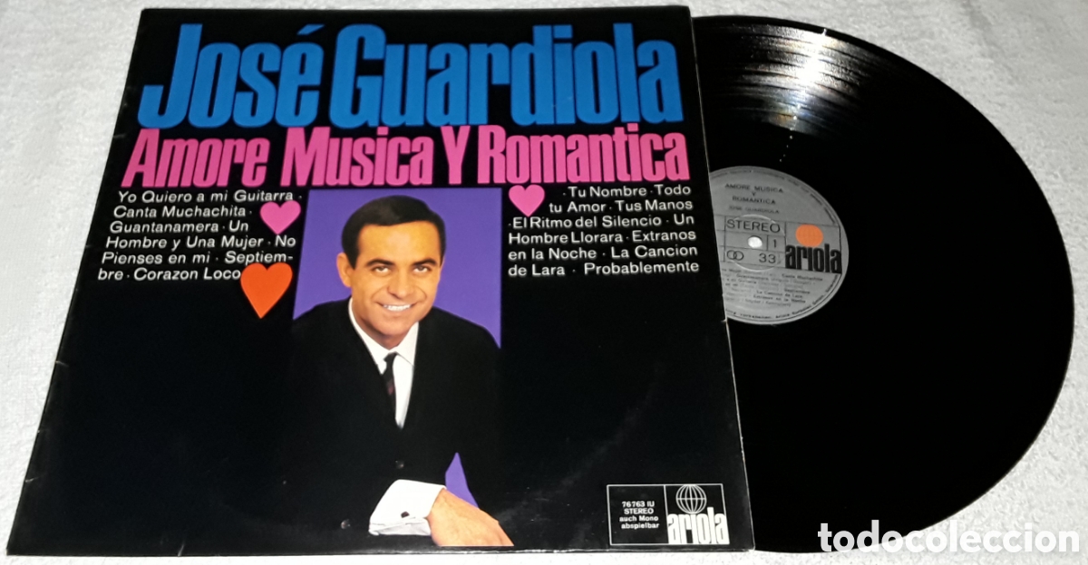 Discos de vinilo: LP - JOSE GUARDIOLA - AMORE MUSICA Y ROMANTICA - MADE IN GERMANY