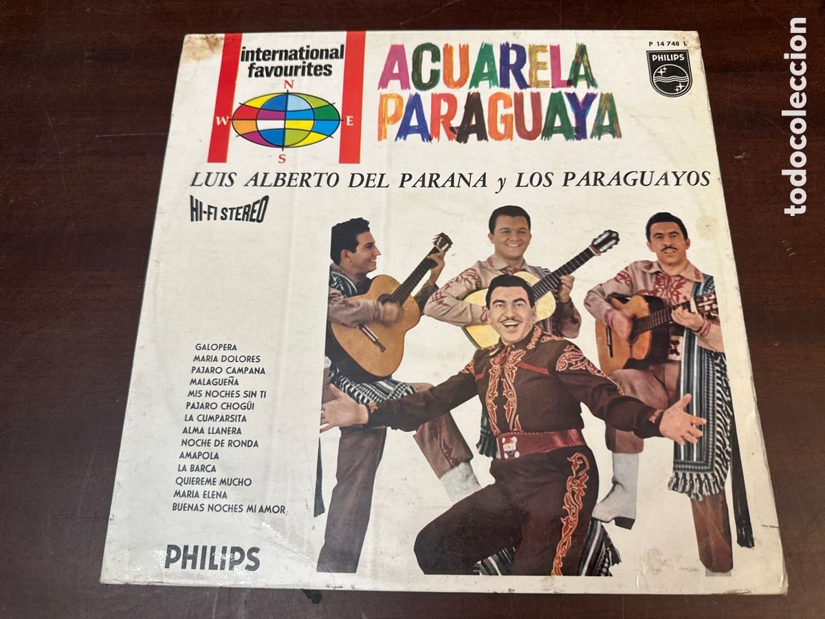 Discos de vinilo: LUIS ALBERTO DEL PARANA Y SU TRIO LOS PARAGUAYOS ACUARELA PARAGUAYA LP 1966 PHILIPS SPAIN