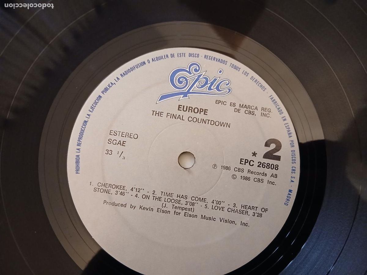 Discos de vinilo: EUROPE LP THE FINAL COUNTDOWN MADE IN SPAIN. 1986 - Foto 7