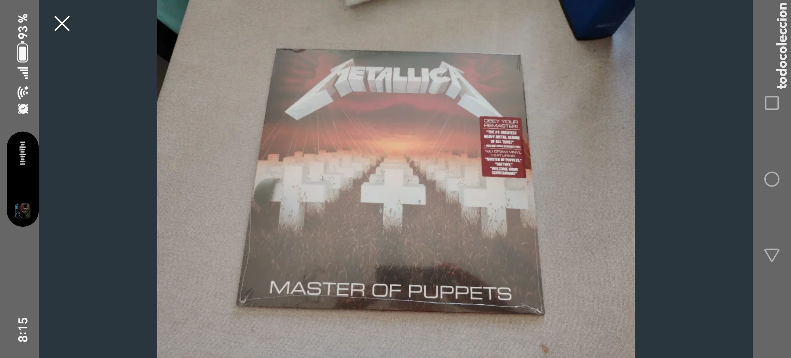 Vinyl records: Metallica. Master of puppets.