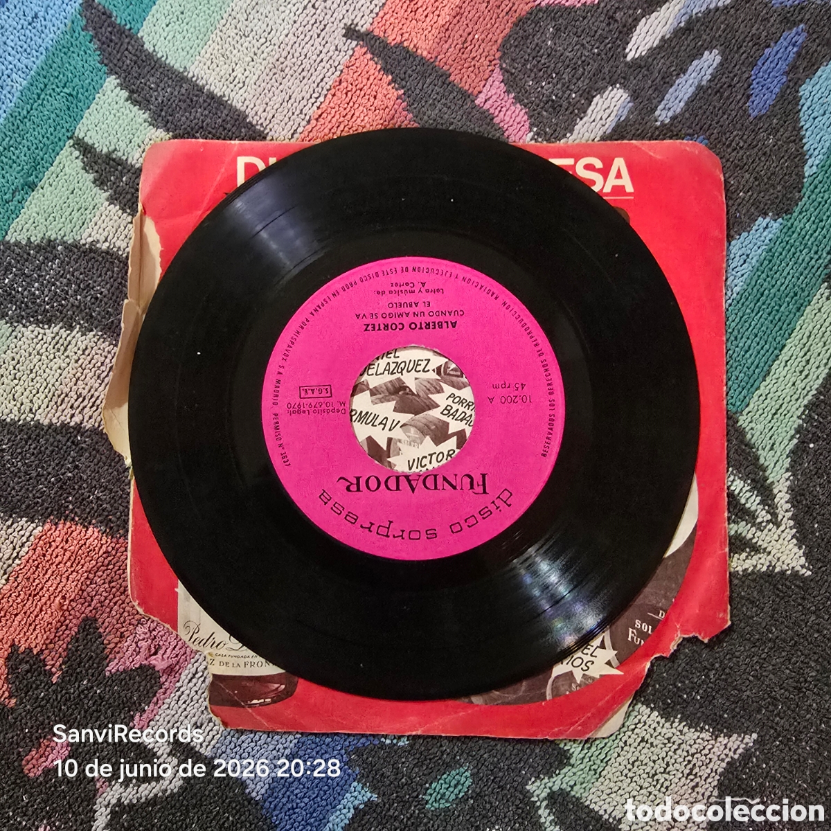 Discos de vinilo: [EP] ALBERTO CORTEZ: CUANDO UN AMIGO SE VA... (FUNDADOR) (1970)