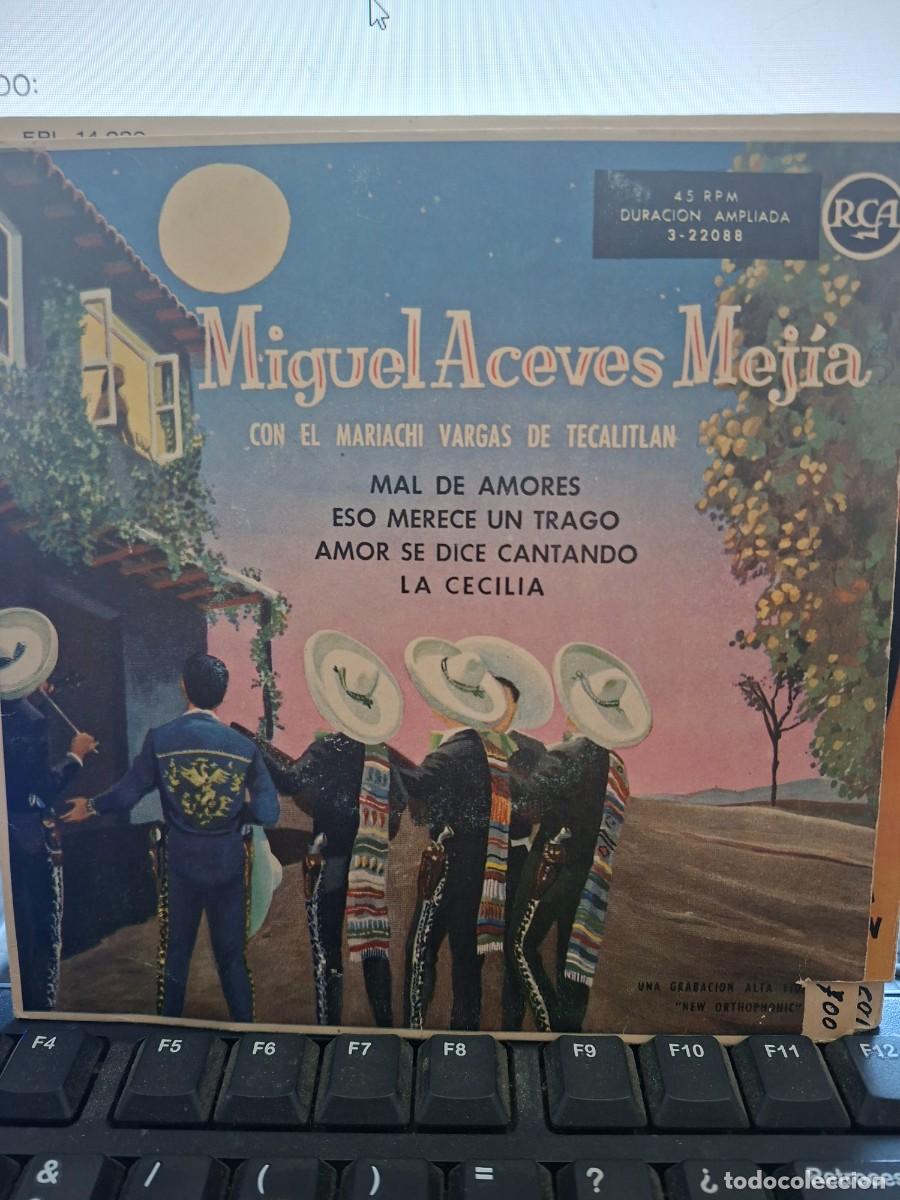Discos de vinilo: MIGUEL ACEVES MEJIA - MAL DE AMORES - EP DE VINILO - C-45
