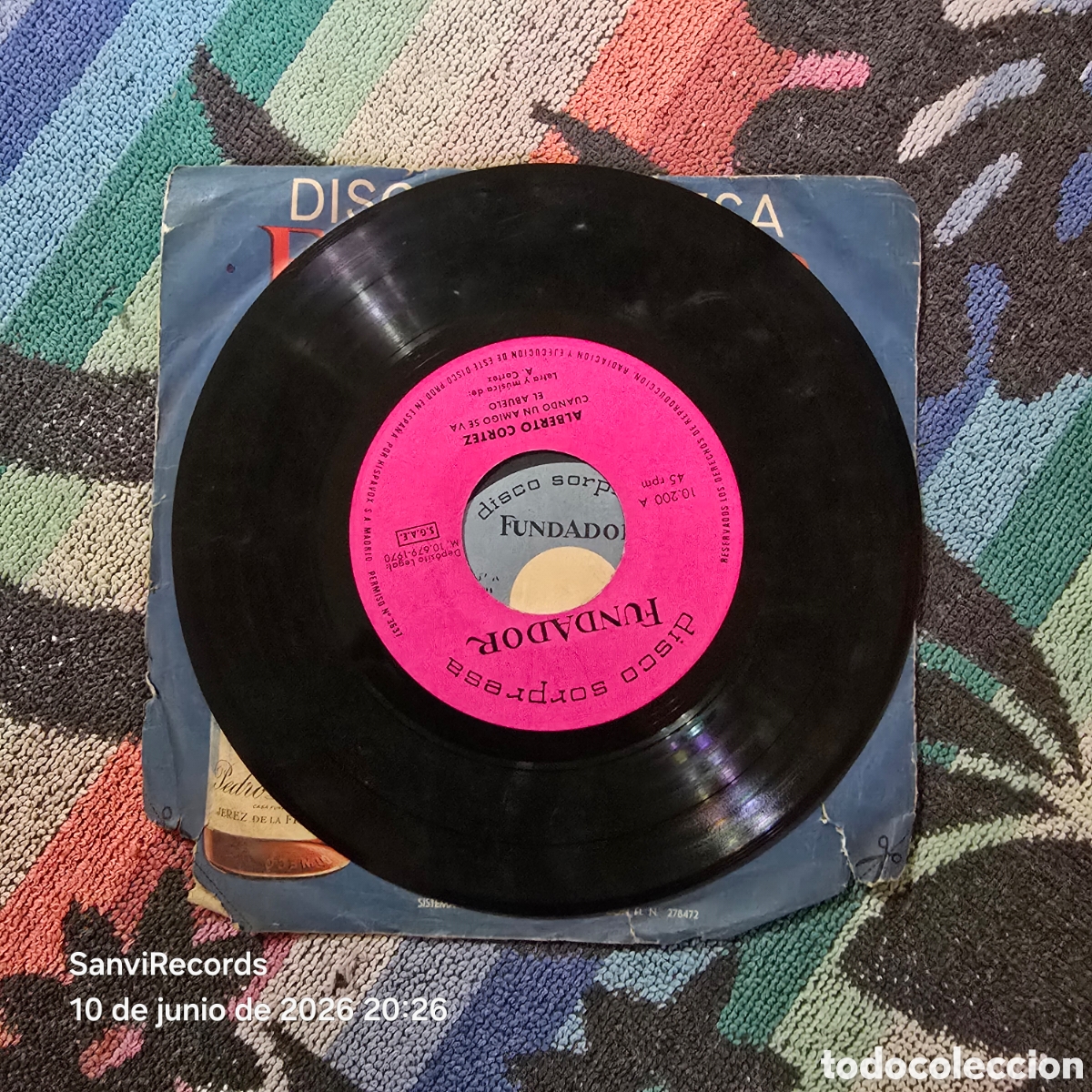 Discos de vinilo: [EP] ALBERTO CORTEZ: CUANDO UN AMIGO SE VA... (FUNDADOR) (1970)