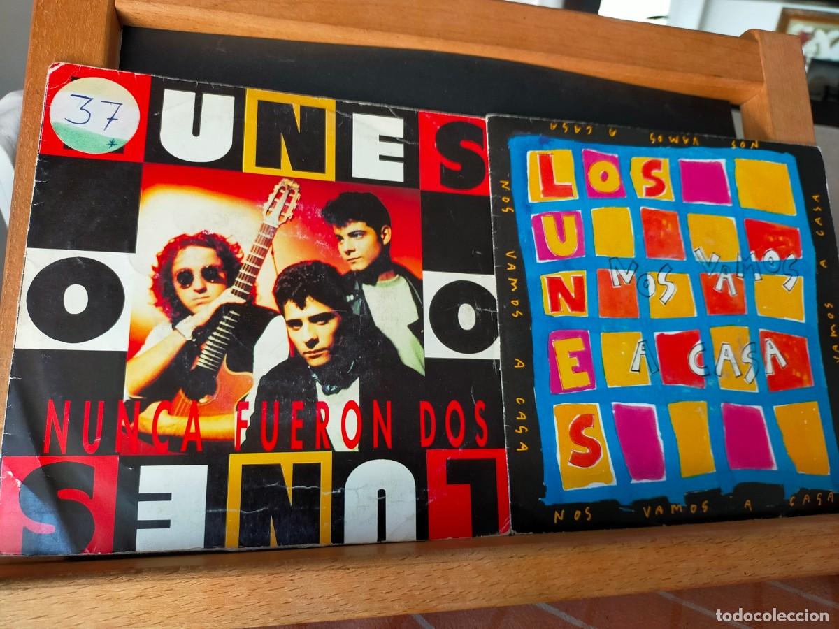 Discos de vinilo: LOS LUNES. LOTE DE 2 SINGLES. NUNCA FUERON DOS / NOS VAMOS A CASA. 2 TEMAS EN CADA DISCO. 1992