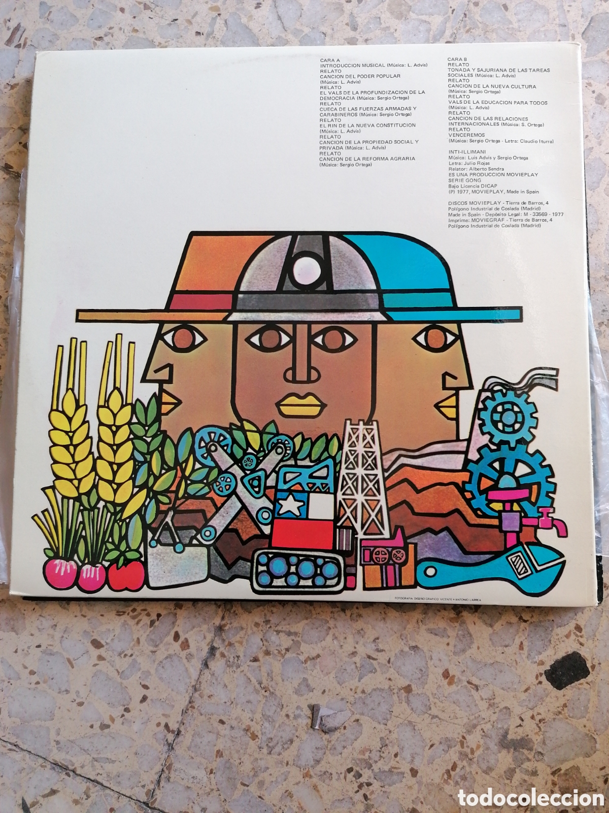 Discos de vinilo: LP INTI ILLIMANI CANTO AL PROGRAMA 1977 ESPA&Ntilde;A PORTADA DOBLE - Foto 2