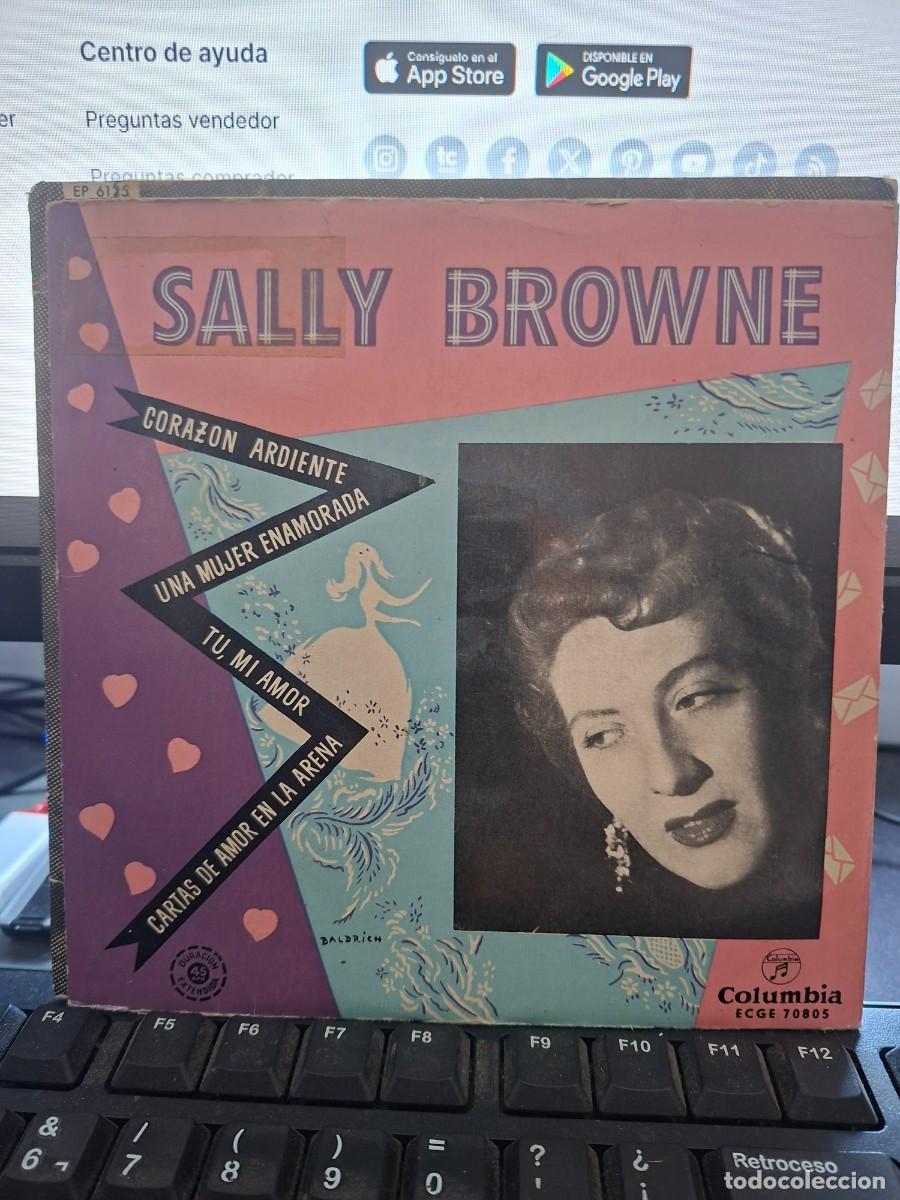 Discos de vinilo: SALLY BROWNE - CORAZON ARDIENTE - EP ESPA&Ntilde;OL DE VINILO CANTADO EN ESPA&Ntilde;OL C- 52