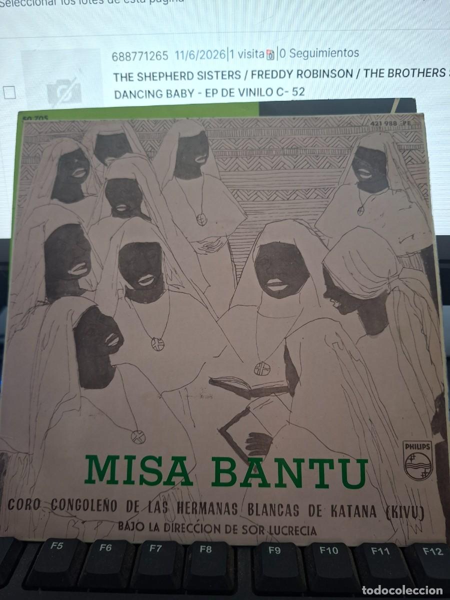 Discos de vinilo: Coro Congole&ntilde;o De Las Hermanas Blancas De Katana (Kivu) &ndash; Misa Bantu - EP DE VINILO C- 52