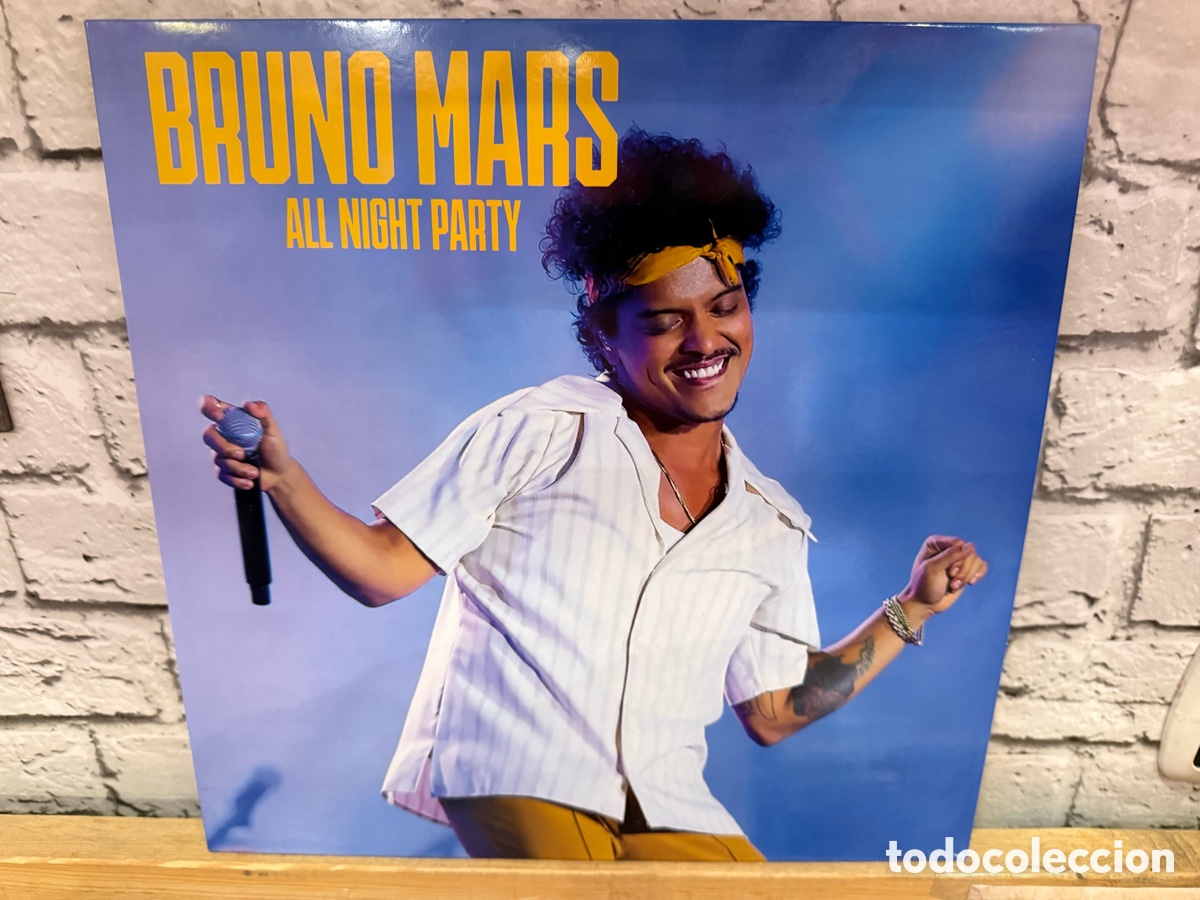 Discos de vinilo: Bruno mars - all night party. Autodromo interlagos 2023. Vinilo azul. Nuevo