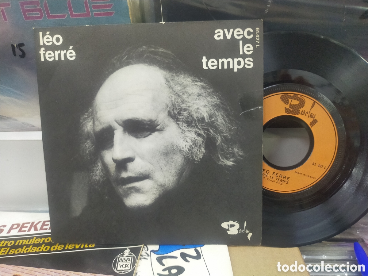 Discos de vinilo: Leo ferre single avec le temps francy