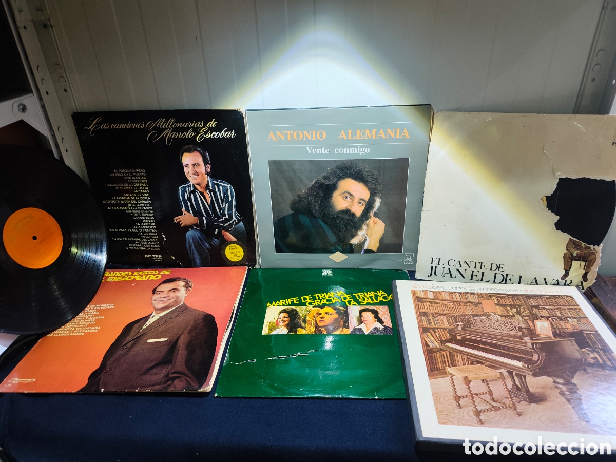 Discos de vinilo: Lote 6 Vinilos + LP Decca: Manolo Escobar, Marif&eacute; de Triana, El Mejorano y m&aacute;s