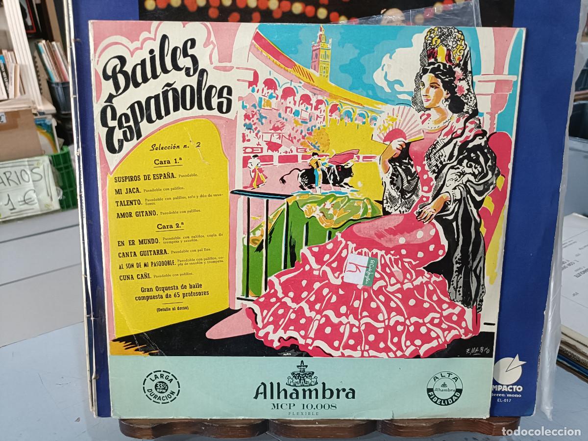 Discos de vinilo: Bailes Espa&ntilde;oles - Selecci&oacute;n n&ordm; 2 - Gran Orquesta de baile - LP. sello Alhambra