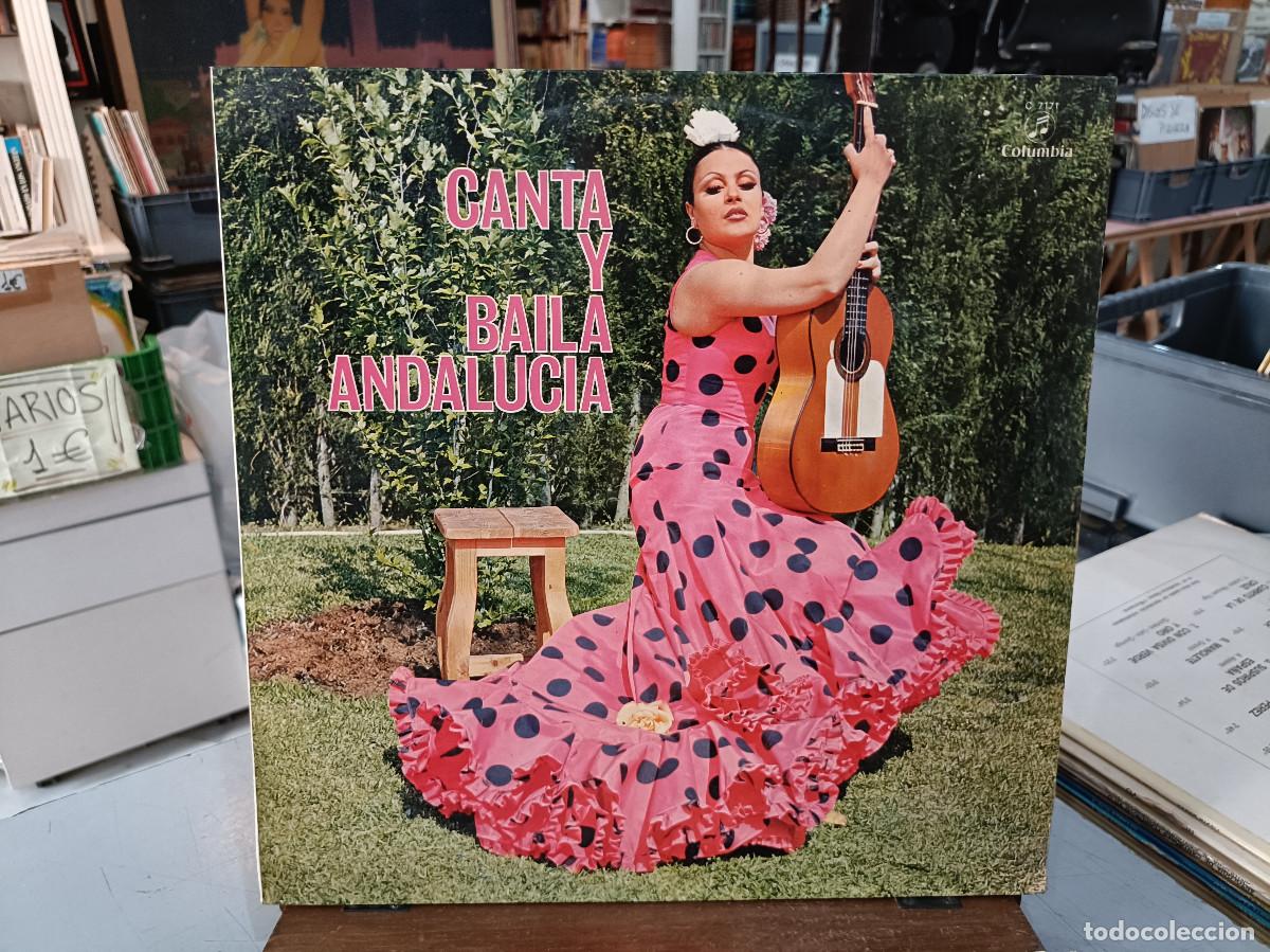 Discos de vinilo: Canta y Baila Andaluc&iacute;a - Guitarra: Paco Aguilera, Manuel Garz&oacute;n, F&eacute;lix de Utrera - LP Columbia 1962
