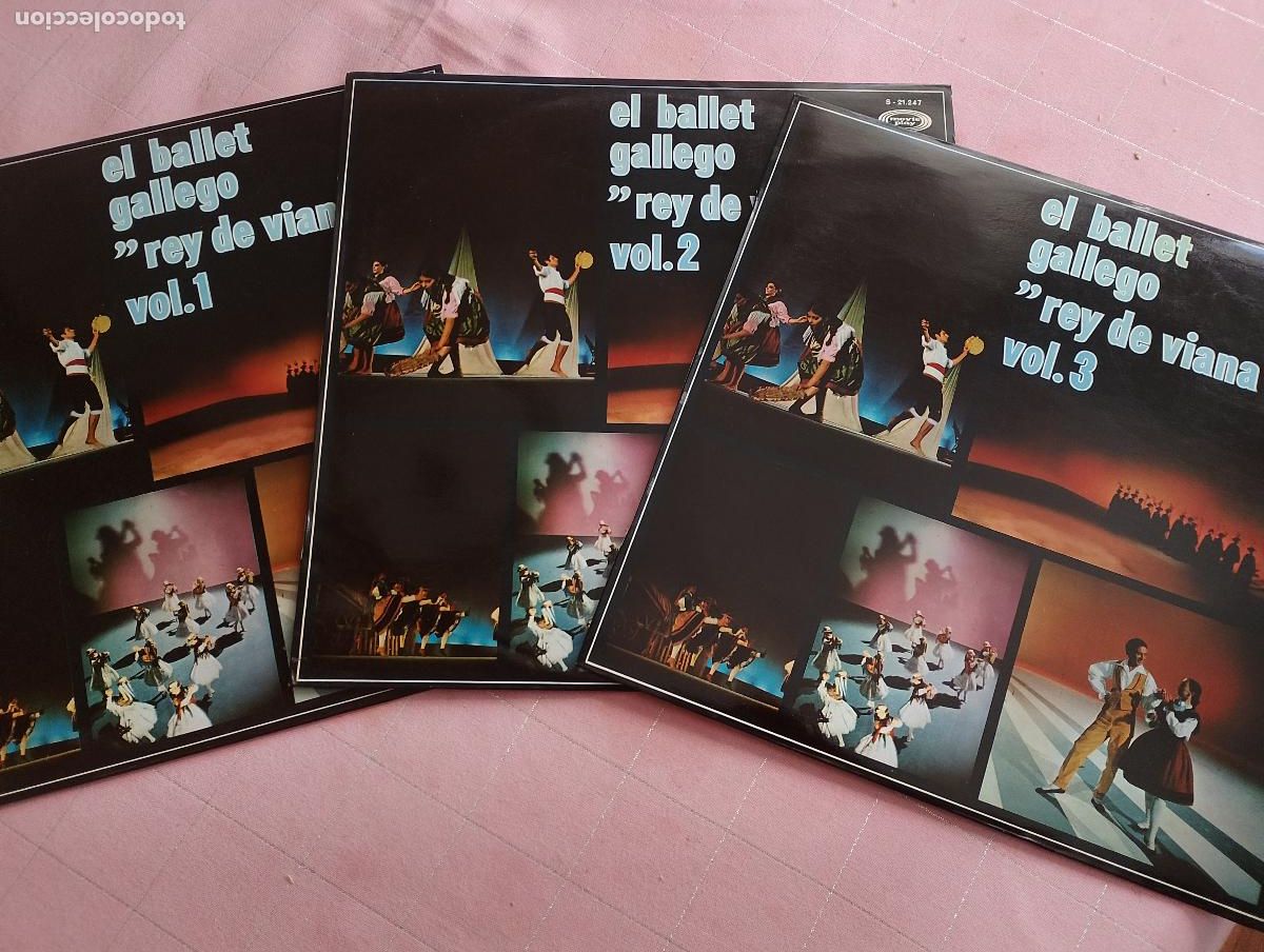 Discos de vinilo: el ballet gallego, rey de viana, vol 1,2,3, 3 lps, 1970 folk