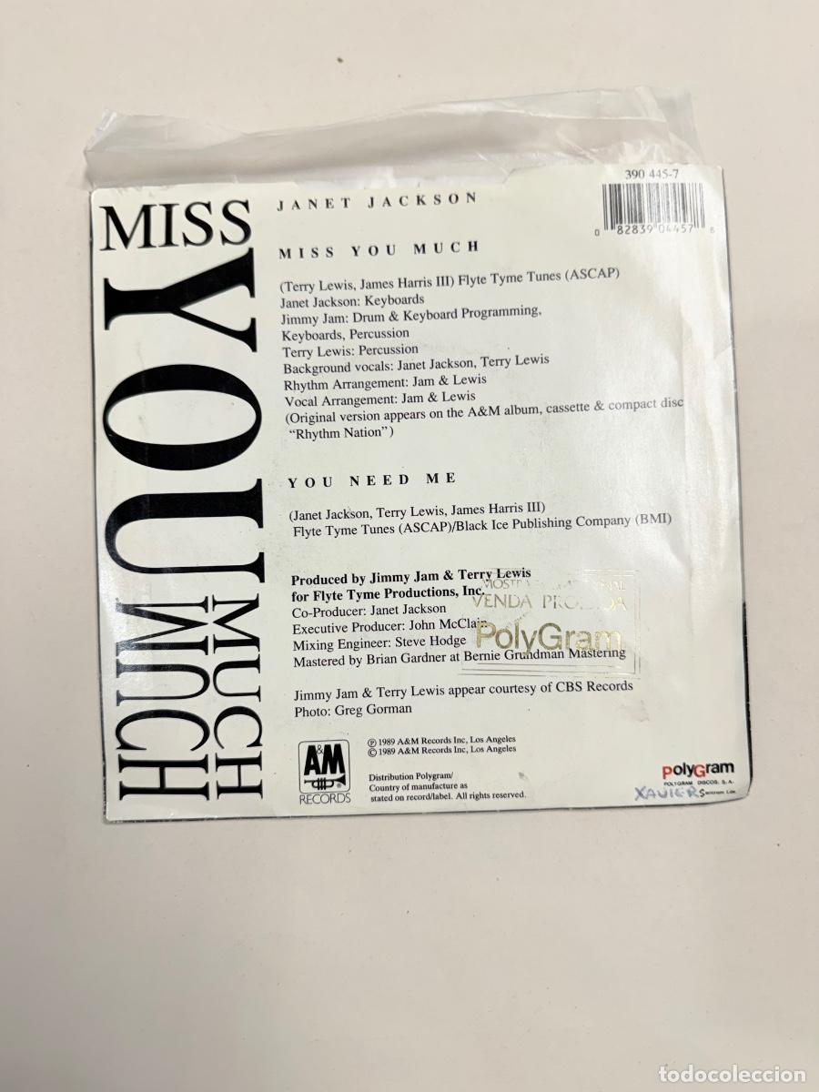 Discos de vinilo: Janet Jackson - Miss you Much - Foto 2