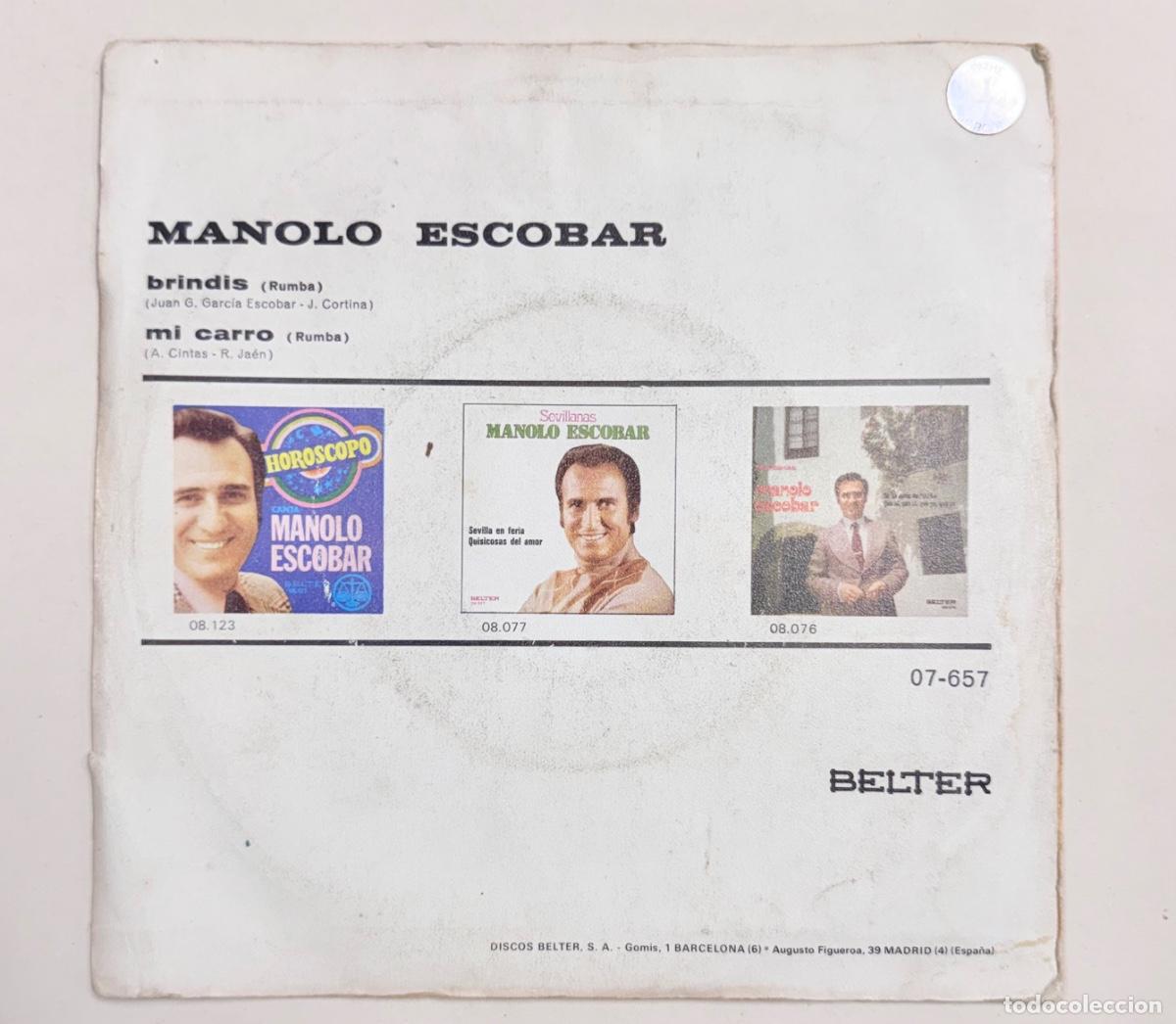 Discos de vinilo: Manolo Escobar - Mi carro - Foto 2