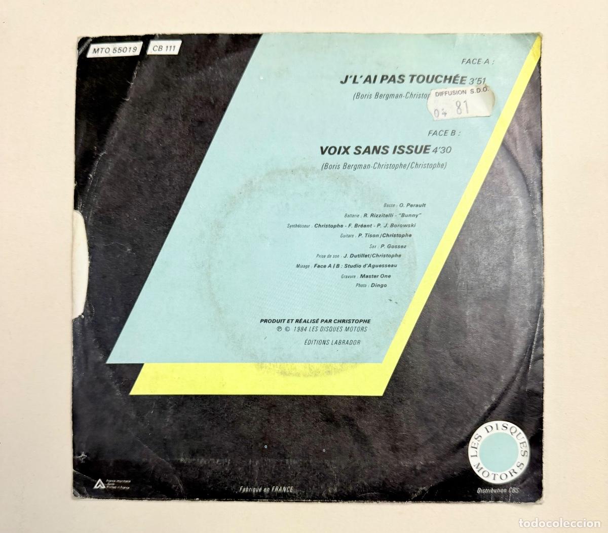 Discos de vinilo: Christophe - J`L&acute;ai pas Touch&eacute;e - Foto 2