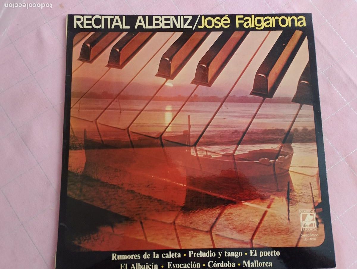 Discos de vinilo: Jos&eacute; Falgarona &ndash; Recital Alb&eacute;niz, 1977