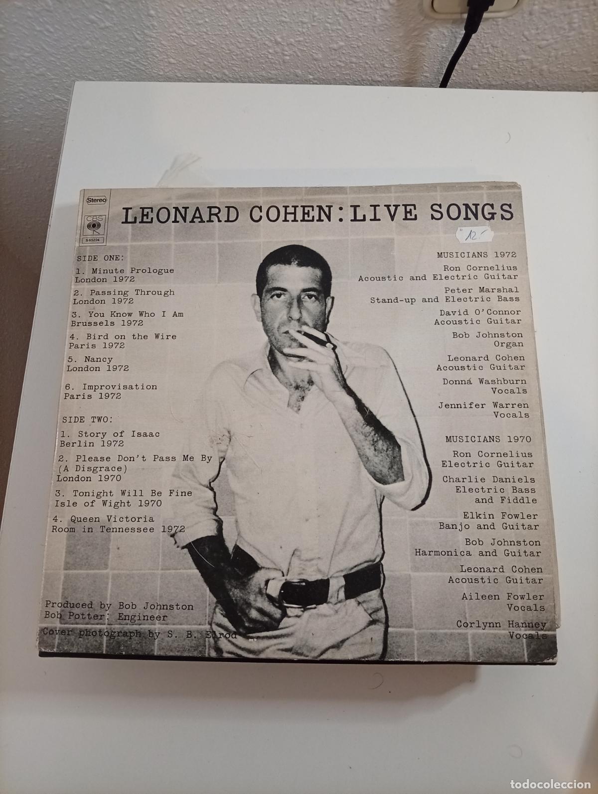 Discos de vinilo: Leonard Cohen &ndash; Live Songs - Foto 1