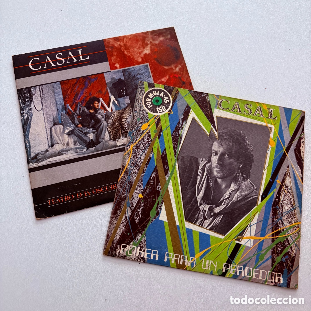 Discos de vinilo: lote single 7'' tino casal poker para un perdedor y teatro de la oscuridad