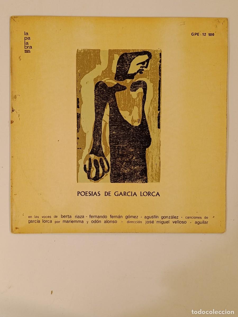 Discos de vinilo: DISCO. POES&Iacute;AS DE GARC&Iacute;A LORCA EN LAS VOCES DE FERNANDO FERN&Aacute;N G&Oacute;MEZ Y OTROS. CANCIONES MARIEMMA.