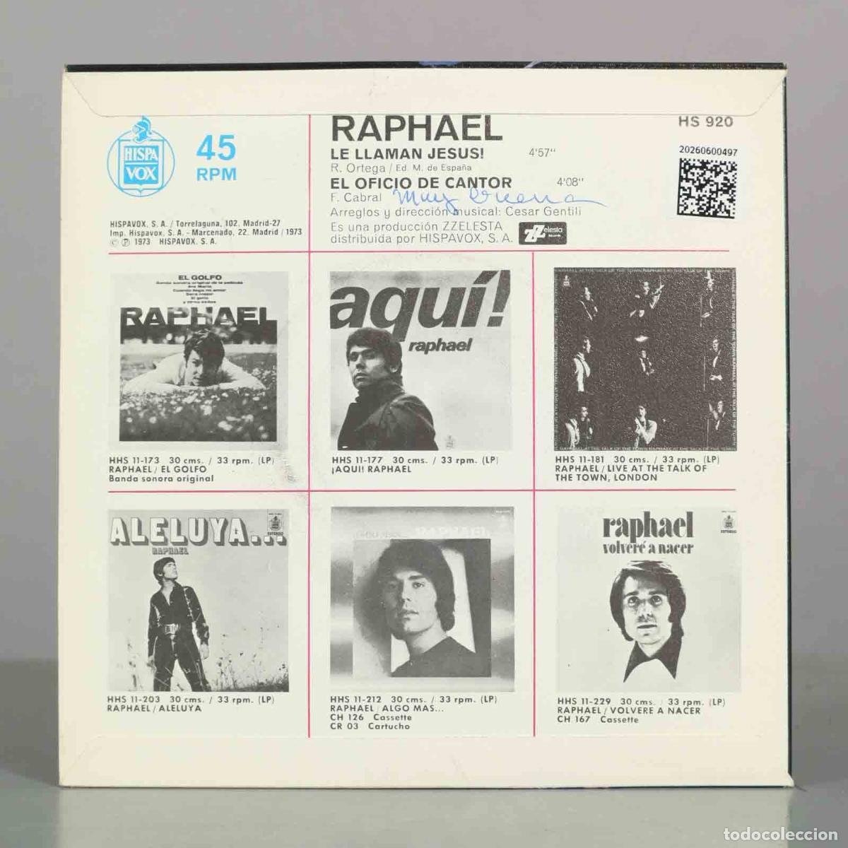 Discos de vinilo: SINGLE. &iexcl;Le Llaman Jes&uacute;s! - Raphael - Foto 2