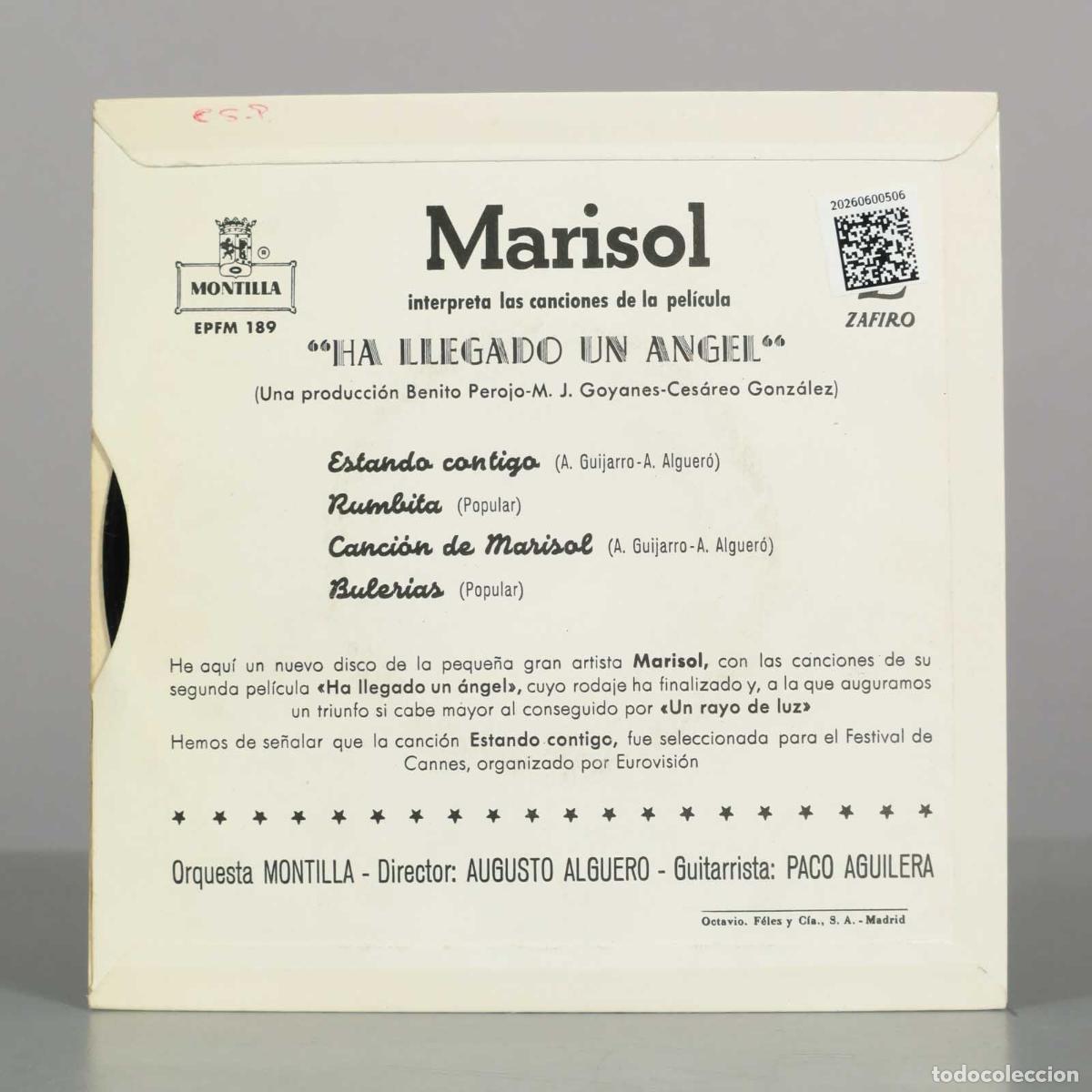 Discos de vinilo: EP. Ha llegado un &aacute;ngel - Marisol - Foto 2
