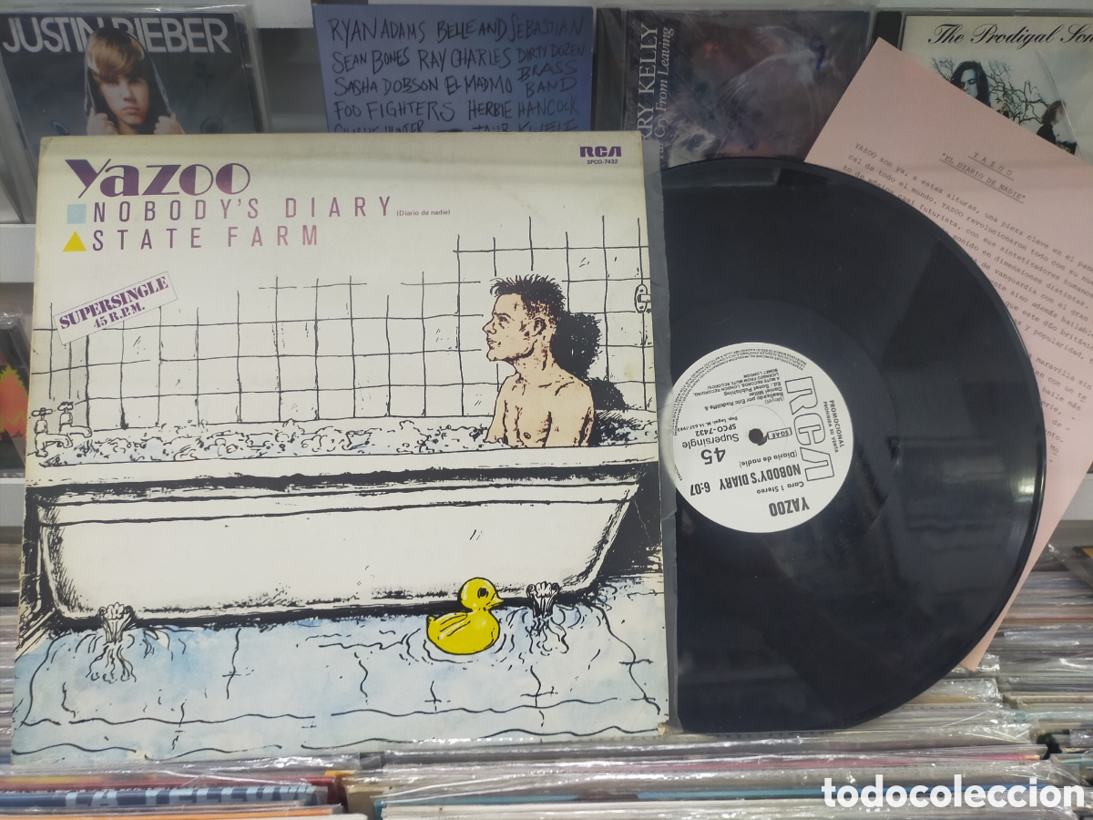 Discos de vinilo: Yazoo maxi promocional nobody's diary diario de nadie Espa&ntilde;a 1983 con hoja promo