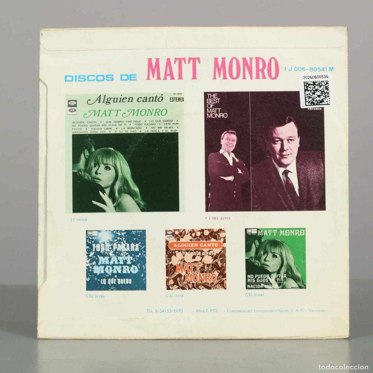 Discos de vinilo: SINGLE. A Mi Manera - Ven Mi Amor - Matt Monro - Foto 2