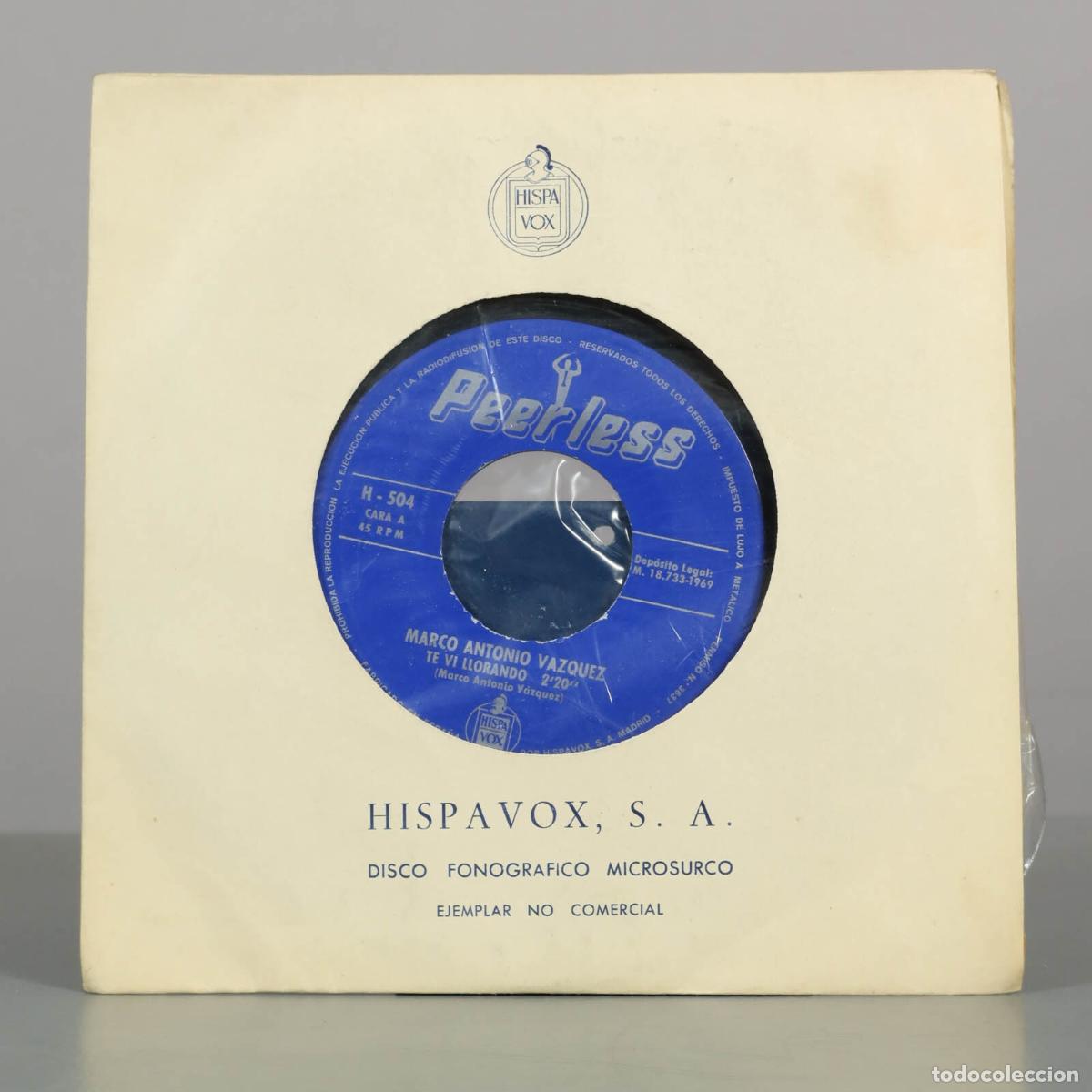 Discos de vinilo: SINGLE. Te vi llorando - Marco Antonio Vazquez