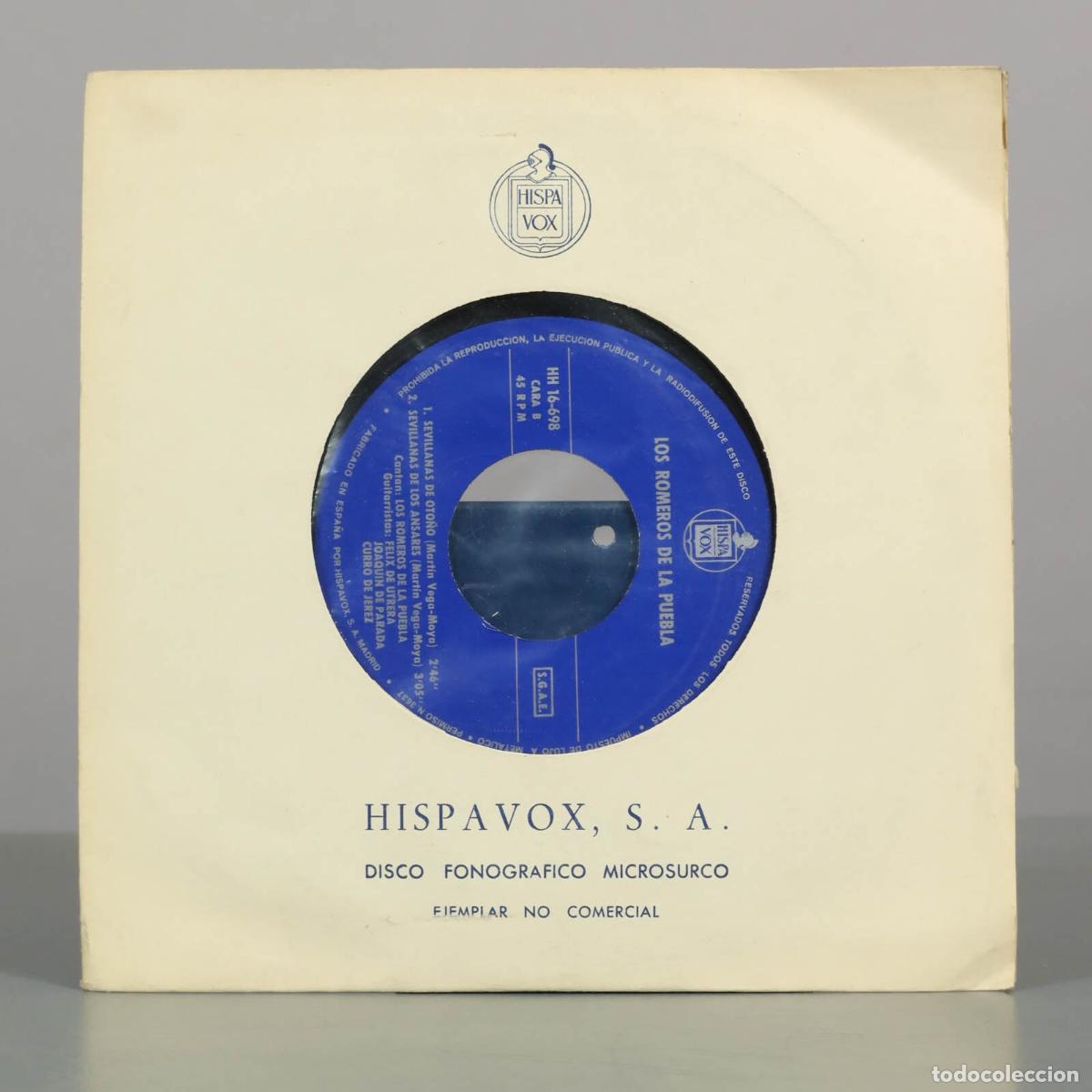 Discos de vinilo: SINGLE. Los Romeros de la Puebla - Sevillanas de oto&ntilde;o - Sevillanas de los &aacute;nsares