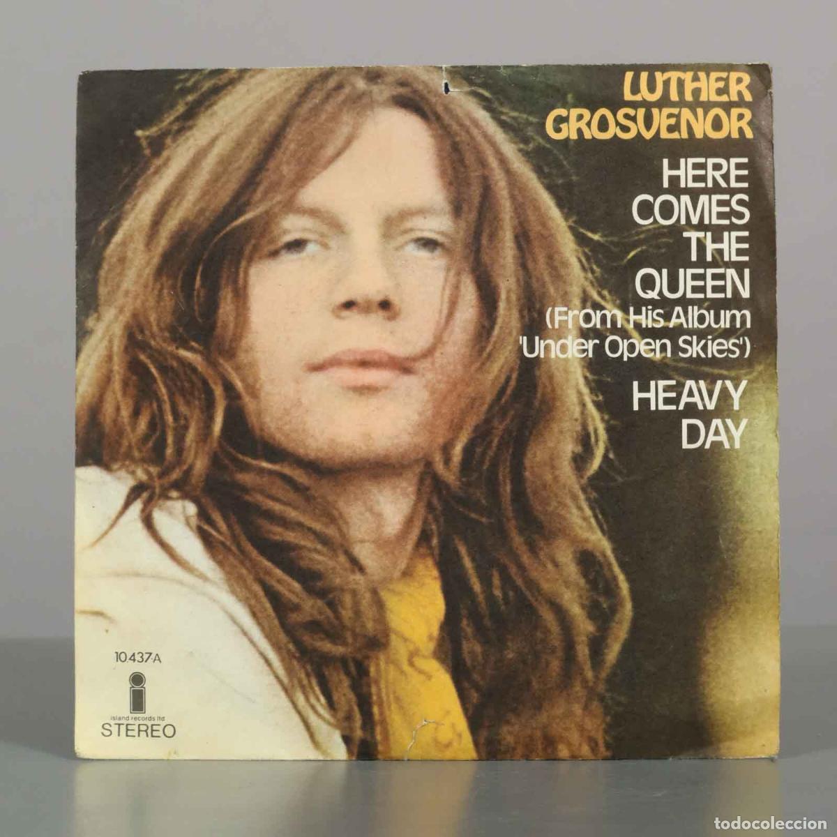 Discos de vinilo: SINGLE. Here Comes The Queen / Heavy Day - Luther Grosvenor