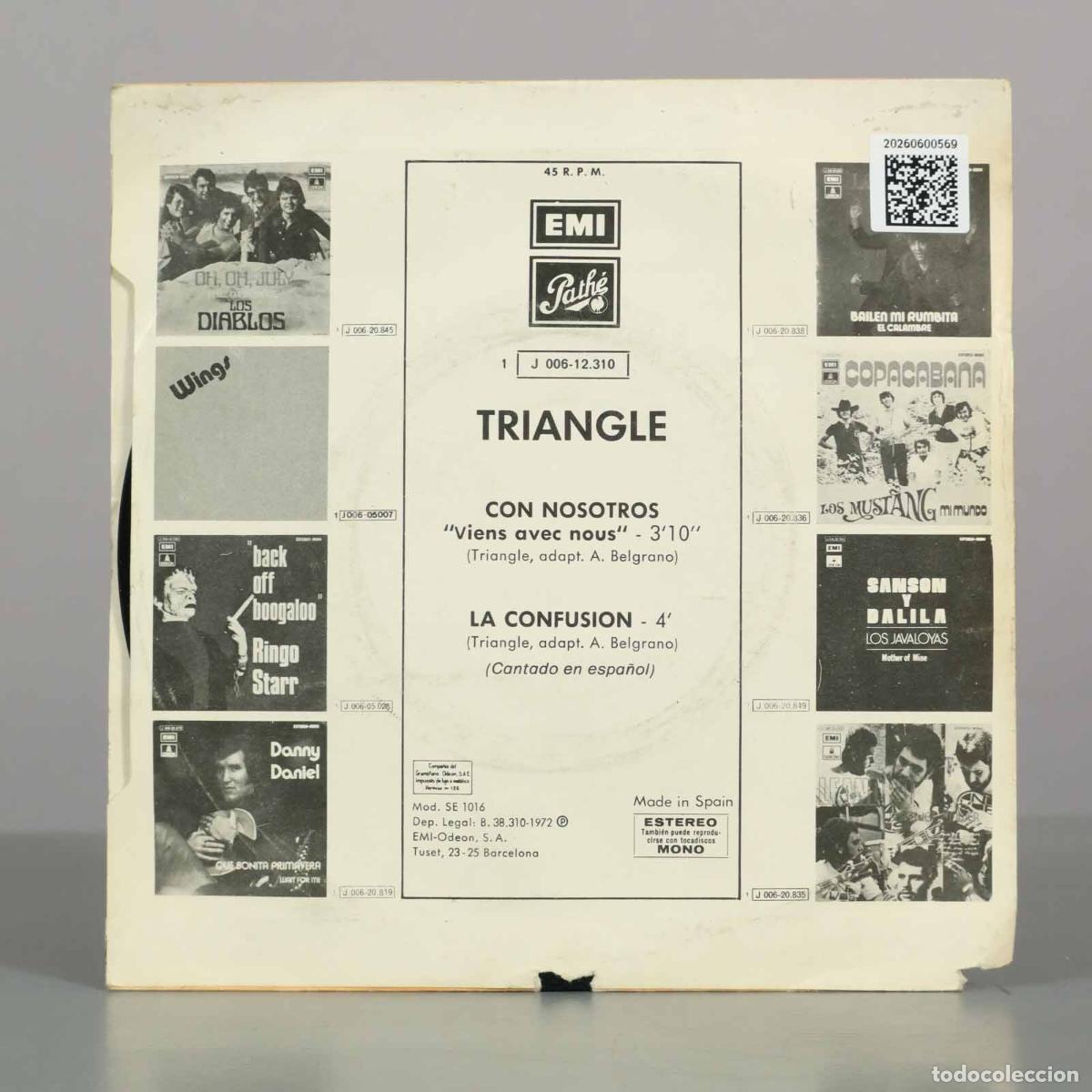 Discos de vinilo: SINGLE. Viens Avec Nous / La Confusion - Triangle - Foto 2