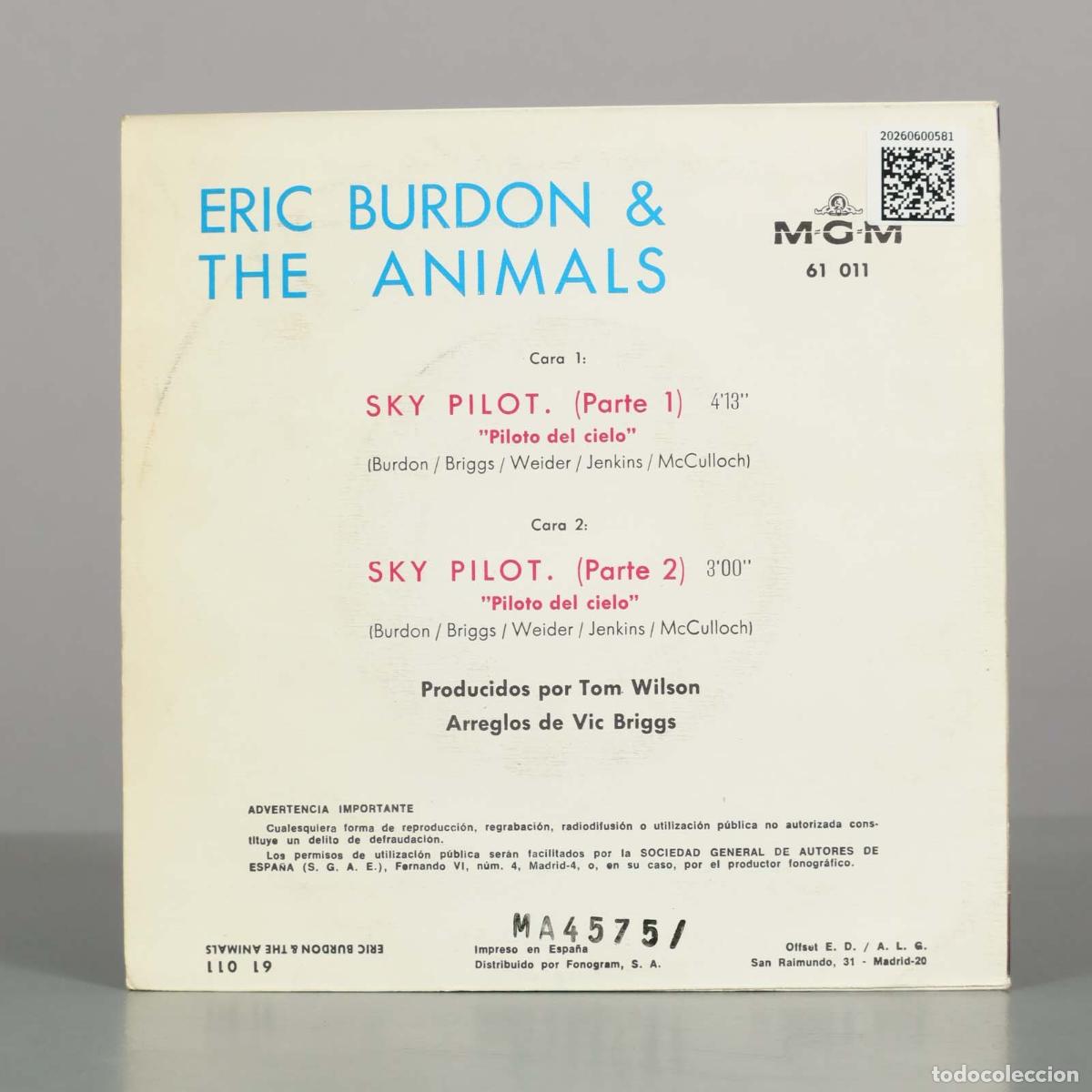 Discos de vinilo: SINGLE. Sky Pilot - Eric Burdon and The Animals - Foto 2