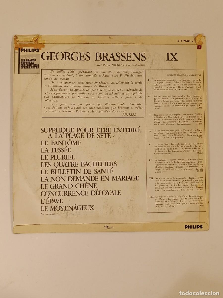 Discos de vinilo: DISCO. GEORGES BRASSENS IX. PHILIPS. LP VINILO - Foto 2