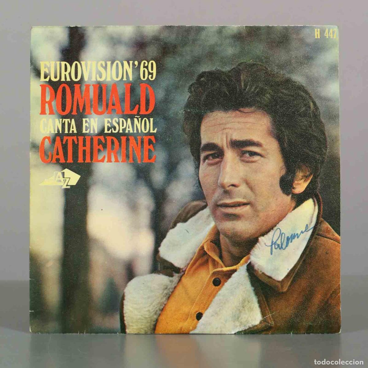 Discos de vinilo: SINGLE. Romuald - Catherine (canta en espa&ntilde;ol) - Eurovisi&oacute;n - Representa a Luxemburgo