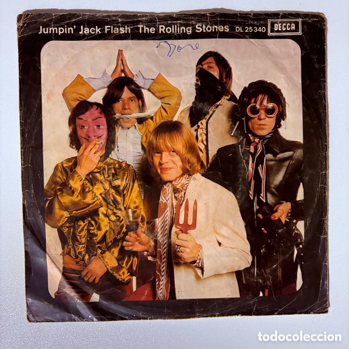 Discos de vinilo: single 7'' The Rolling Stones &ndash; Jumpin' Jack Flash edicion alemana de 1968